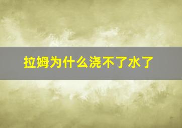 拉姆为什么浇不了水了