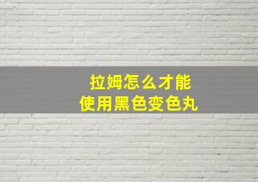 拉姆怎么才能使用黑色变色丸