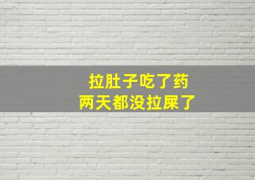 拉肚子吃了药两天都没拉屎了