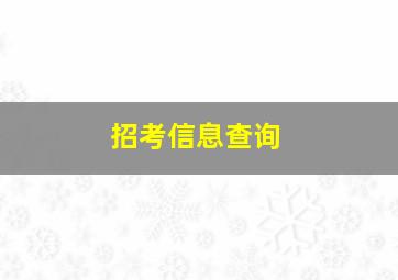 招考信息查询