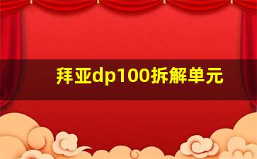 拜亚dp100拆解单元