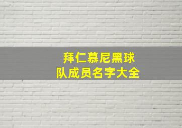 拜仁慕尼黑球队成员名字大全