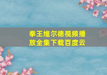 拳王维尔德视频播放全集下载百度云