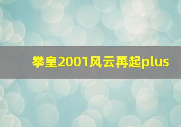 拳皇2001风云再起plus