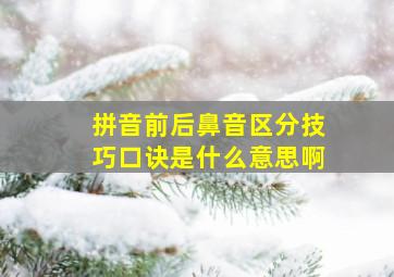 拼音前后鼻音区分技巧口诀是什么意思啊