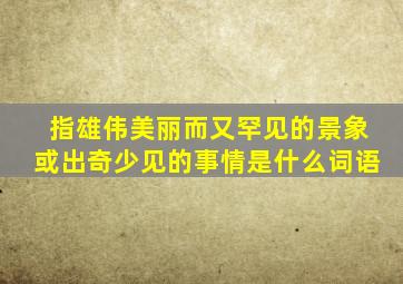 指雄伟美丽而又罕见的景象或出奇少见的事情是什么词语