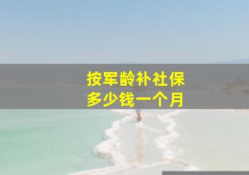 按军龄补社保多少钱一个月