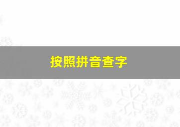 按照拼音查字