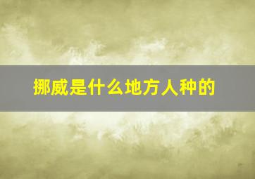 挪威是什么地方人种的