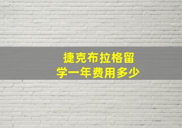 捷克布拉格留学一年费用多少