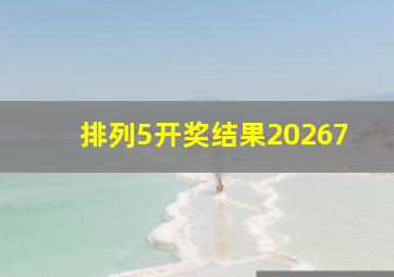 排列5开奖结果20267