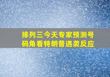 排列三今天专家预测号码角看特朗普遇袭反应