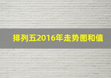 排列五2016年走势图和值