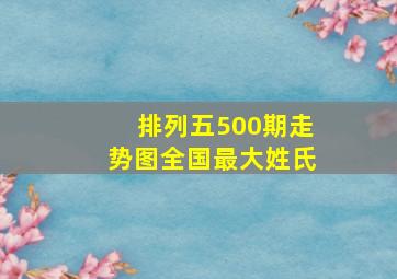 排列五500期走势图全国最大姓氏