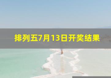 排列五7月13日开奖结果