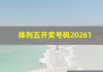 排列五开奖号码20261