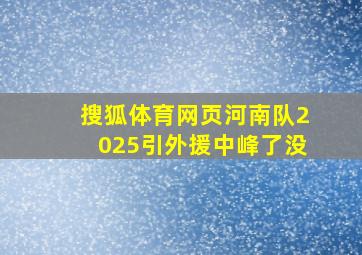 搜狐体育网页河南队2025引外援中峰了没