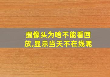 摄像头为啥不能看回放,显示当天不在线呢