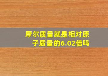 摩尔质量就是相对原子质量的6.02倍吗