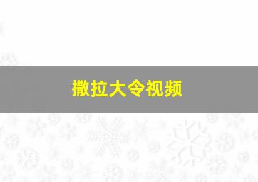 撒拉大令视频