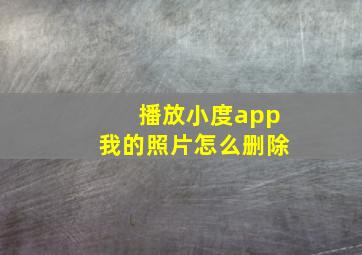 播放小度app我的照片怎么删除