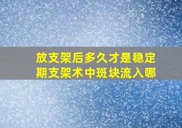 放支架后多久才是稳定期支架术中斑块流入哪