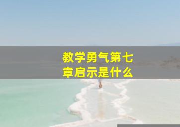 教学勇气第七章启示是什么