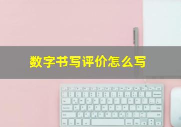 数字书写评价怎么写