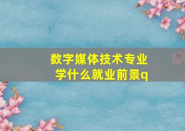 数字媒体技术专业学什么就业前景q