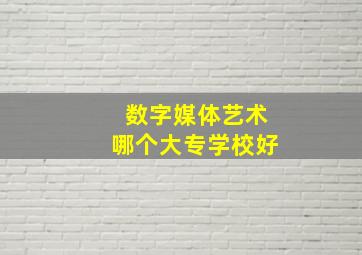 数字媒体艺术哪个大专学校好