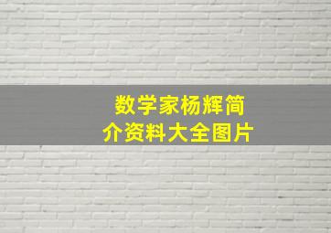 数学家杨辉简介资料大全图片