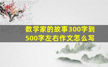 数学家的故事300字到500字左右作文怎么写