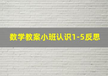 数学教案小班认识1-5反思