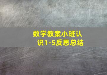 数学教案小班认识1-5反思总结