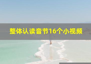 整体认读音节16个小视频