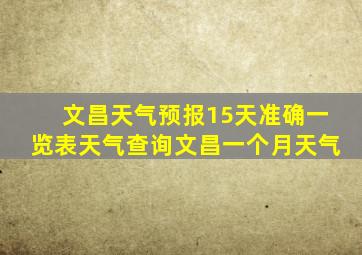 文昌天气预报15天准确一览表天气查询文昌一个月天气