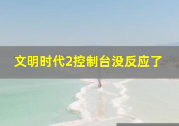 文明时代2控制台没反应了