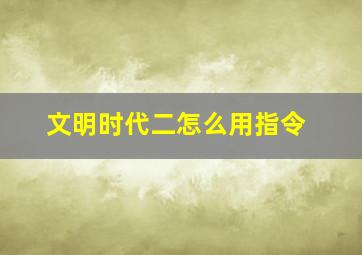 文明时代二怎么用指令