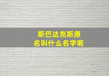 斯巴达克斯原名叫什么名字呢