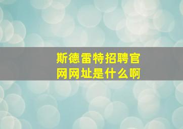 斯德雷特招聘官网网址是什么啊