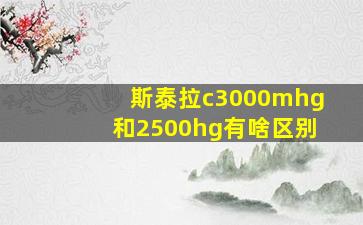 斯泰拉c3000mhg和2500hg有啥区别