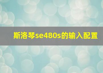 斯洛琴se480s的输入配置