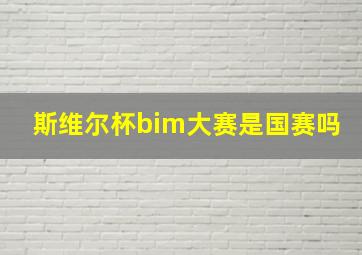 斯维尔杯bim大赛是国赛吗