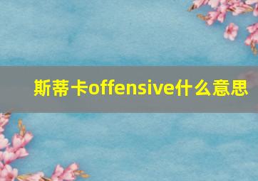 斯蒂卡offensive什么意思