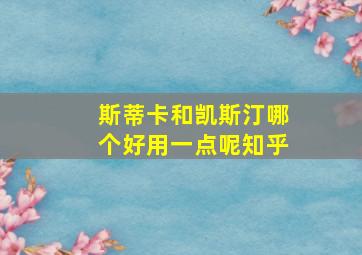 斯蒂卡和凯斯汀哪个好用一点呢知乎