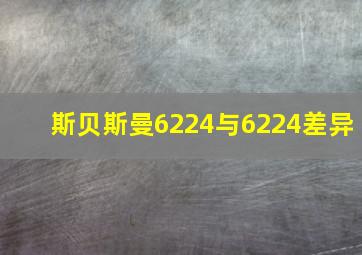 斯贝斯曼6224与6224差异