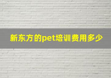 新东方的pet培训费用多少