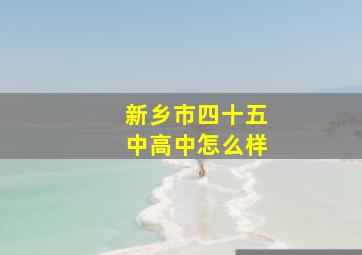 新乡市四十五中高中怎么样