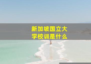 新加坡国立大学校训是什么