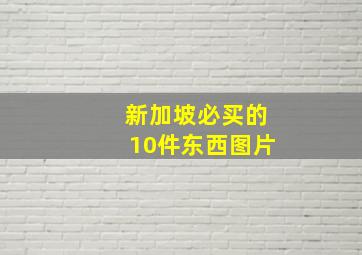 新加坡必买的10件东西图片